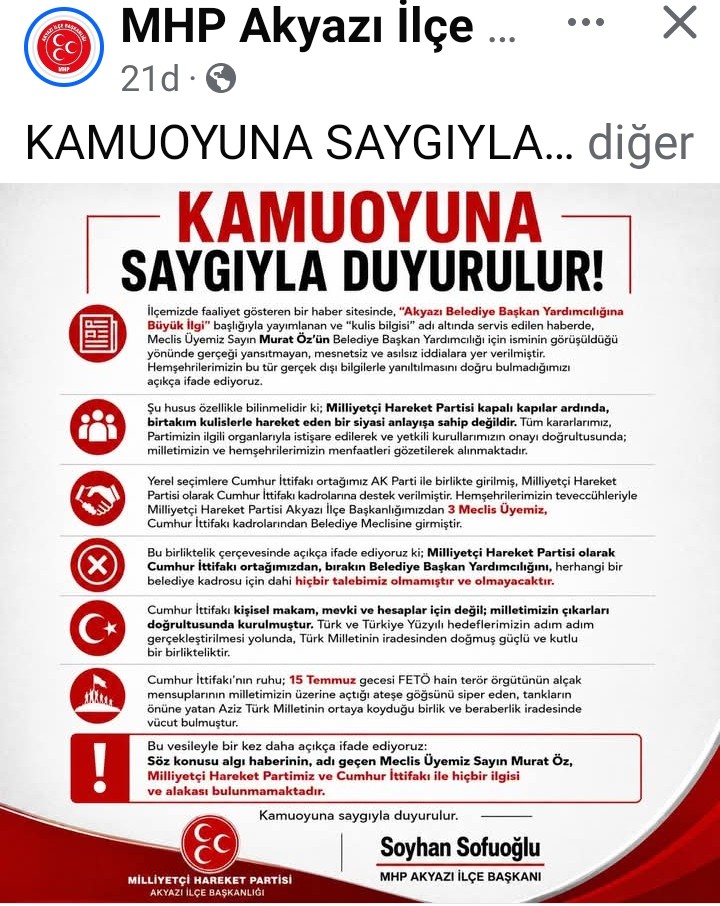 SOFUOĞLU'UN AÇIKLAMASI TARTIŞILIYOR 25.07.2026