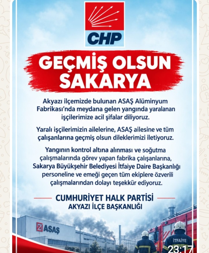 CHP'DEN GEÇMİŞ OLSUN. MESAJI 20.10.R2026